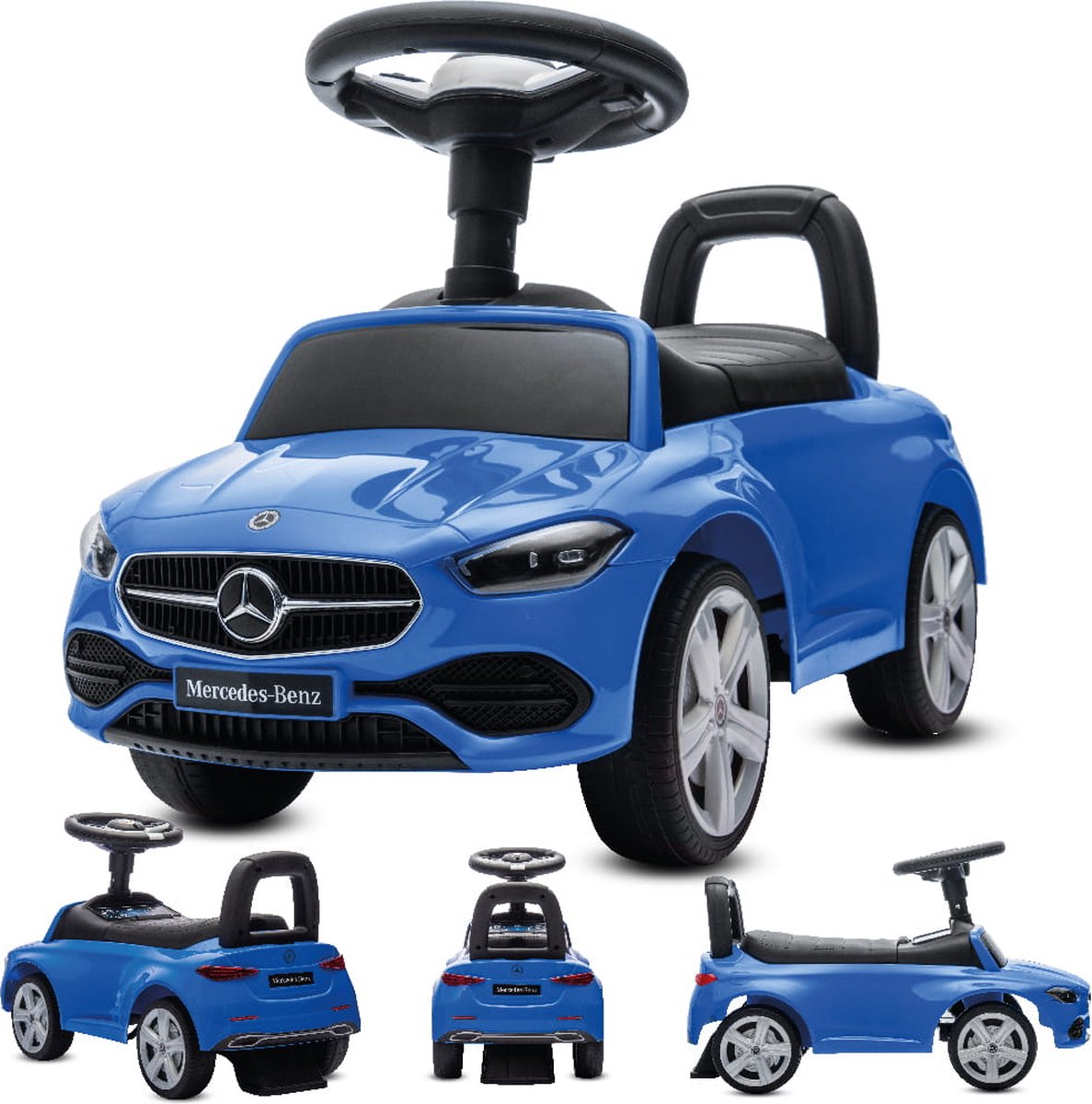 Mercedes C-Class Kindervoertuig, Loopauto met Claxon, ride on, babyauto, loopstoeltje met claxon en motorgeluiden, max 25 kg (Blauw) Loopauto kopen online