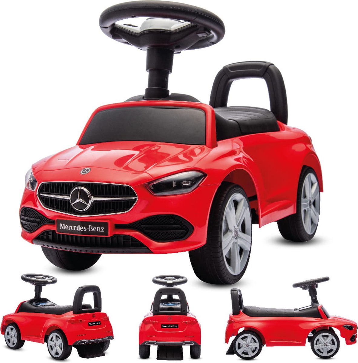 Mercedes C-Class Kindervoertuig, Loopauto met Claxon, ride on, babyauto, loopstoeltje met claxon en motorgeluiden, max 25 kg (Rood) Loopauto kopen online