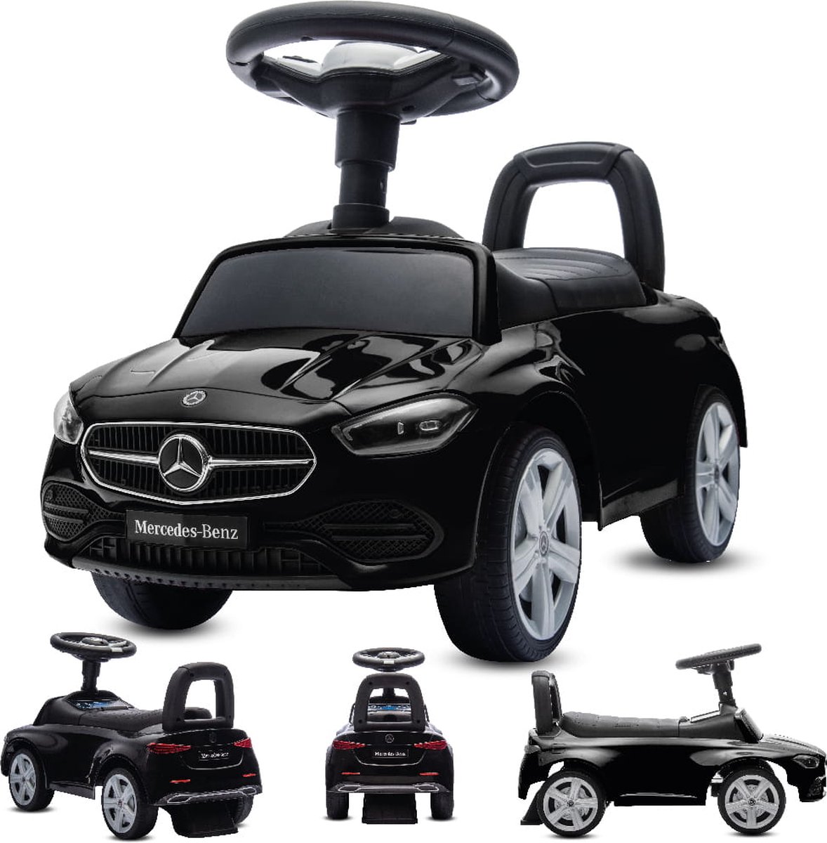 Mercedes C-Class Kindervoertuig, Loopauto met Claxon, ride on, babyauto, loopstoeltje met claxon en motorgeluiden, max 25 kg (Zwart) Loopauto kopen online
