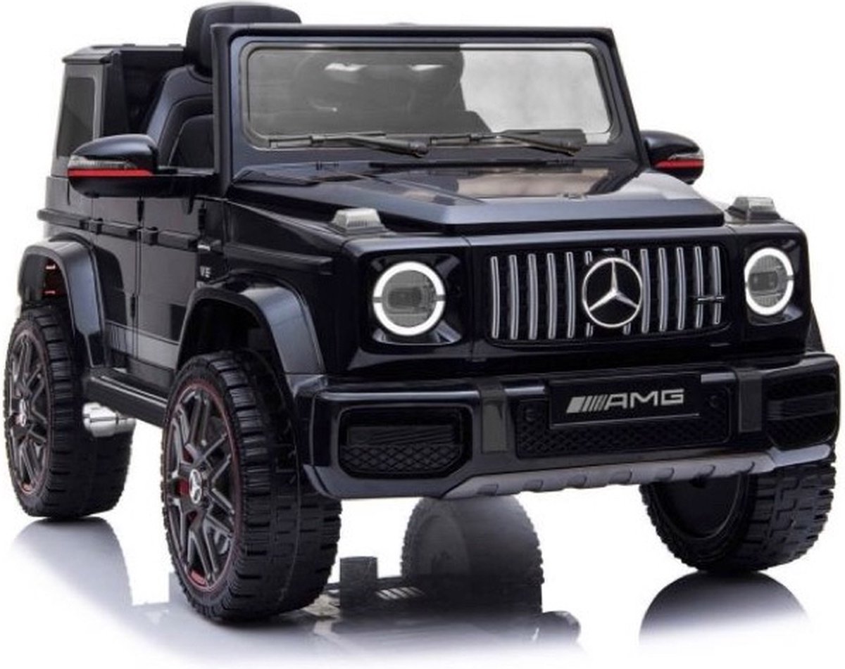 Mercedes G63 AMG - Mercedes Kinderauto - 1-zitter - Zwart - Lederen zitting en rubberen banden - Elektrische Kinderauto Accuvoertuig kopen online