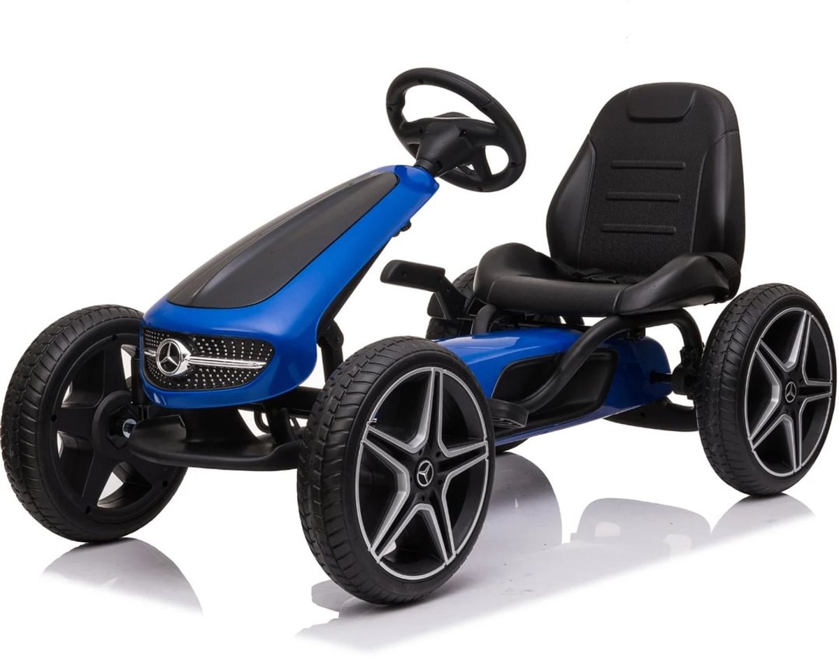mercedes gokart voor kinderen skelter verstelbaar zitje 3 tot 7 jaar blauw