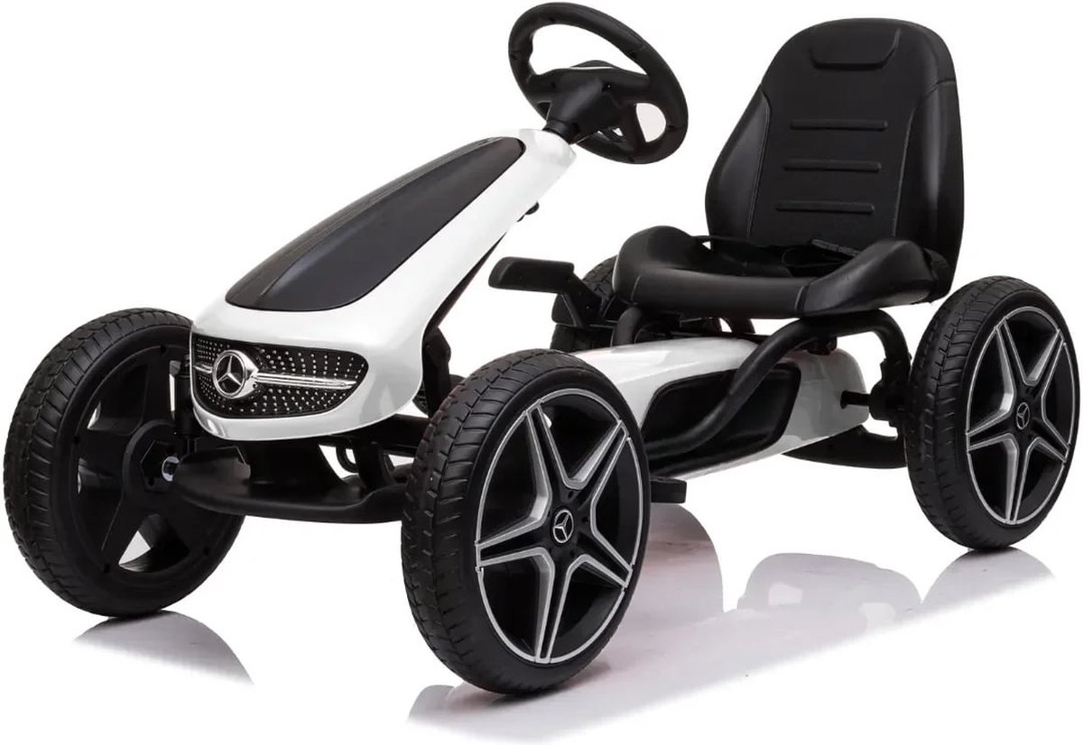 mercedes gokart voor kinderen skelter verstelbaar zitje 3 tot 7 jaar wit