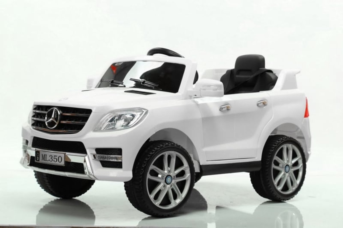 Mercedes ML350 Wit - 1 persoons - Incl leder zitje en bluetooth - Softstart | Elektrische kinderauto - Inclusief afstandsbediening - Gratis verzending - KiddoCars Accuvoertuig kopen online
