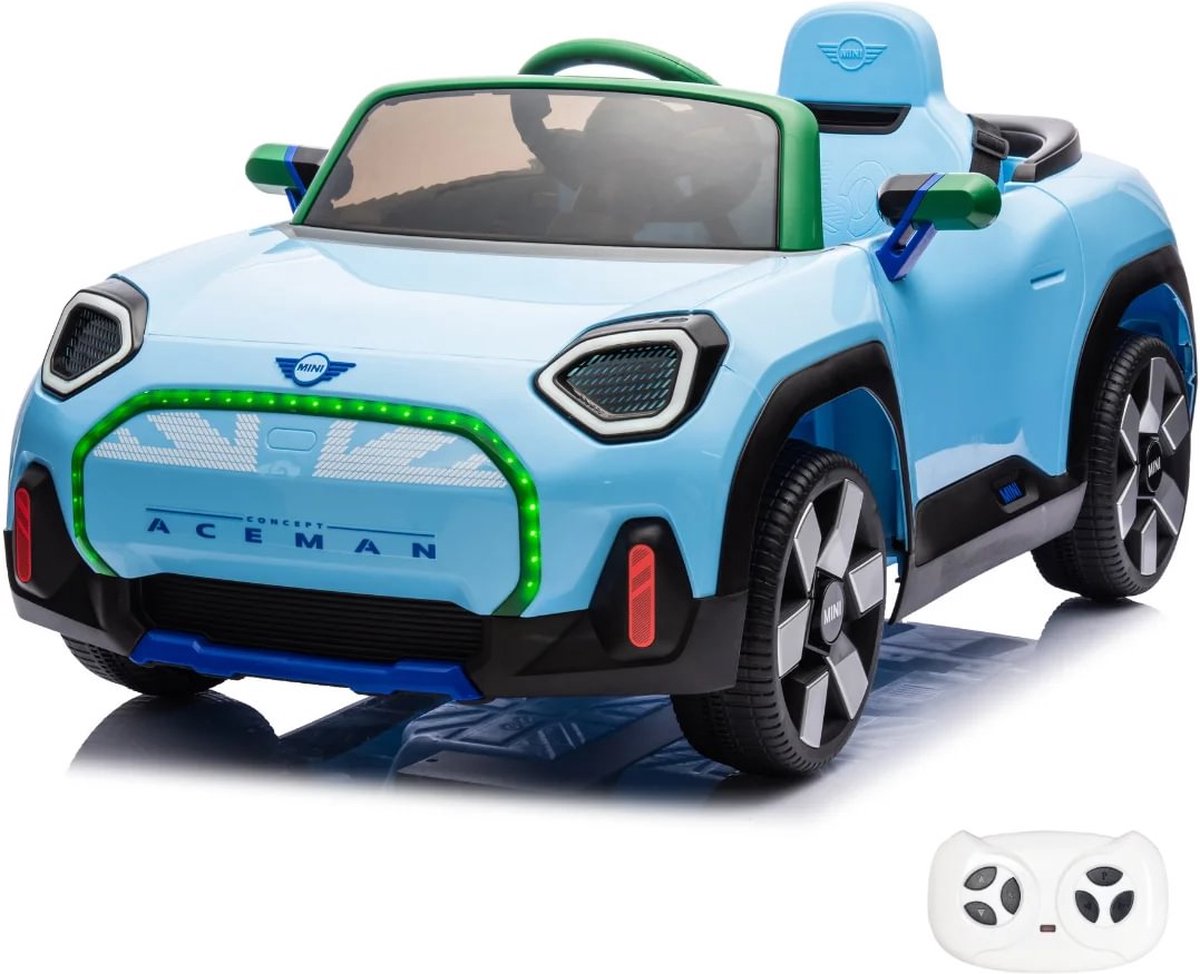 mini aceman elektrische kinderauto 12v 1 tot 5 jaar blauw