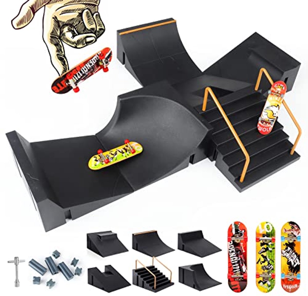 Mini Skate Park Kit voor Vinger Skateboards - Ultieme Rampen en Training Set voor Kinderen Skateonderdeel kopen online