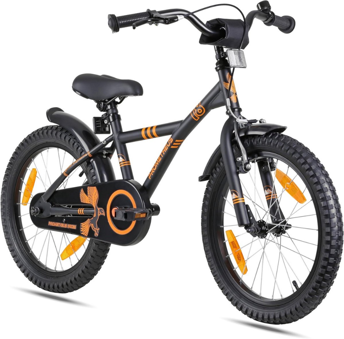 MMM® Kinderfiets 18 Inch - Kinderfiets 16 Inch - Fiets - met Zijwieltjes en Terugtraprem - Jongens Meisjes 6 Jaar oud -Zwart - 100 cm x 49 cm x 21 cm Kinderfiets kopen online