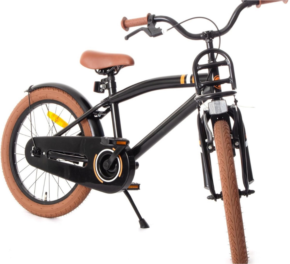 mmm kinderfiets 18 inch kinderfiets 16 inch fiets voor jongens met handrem terugtraprem stuurblokken en stabilisatoren zwart