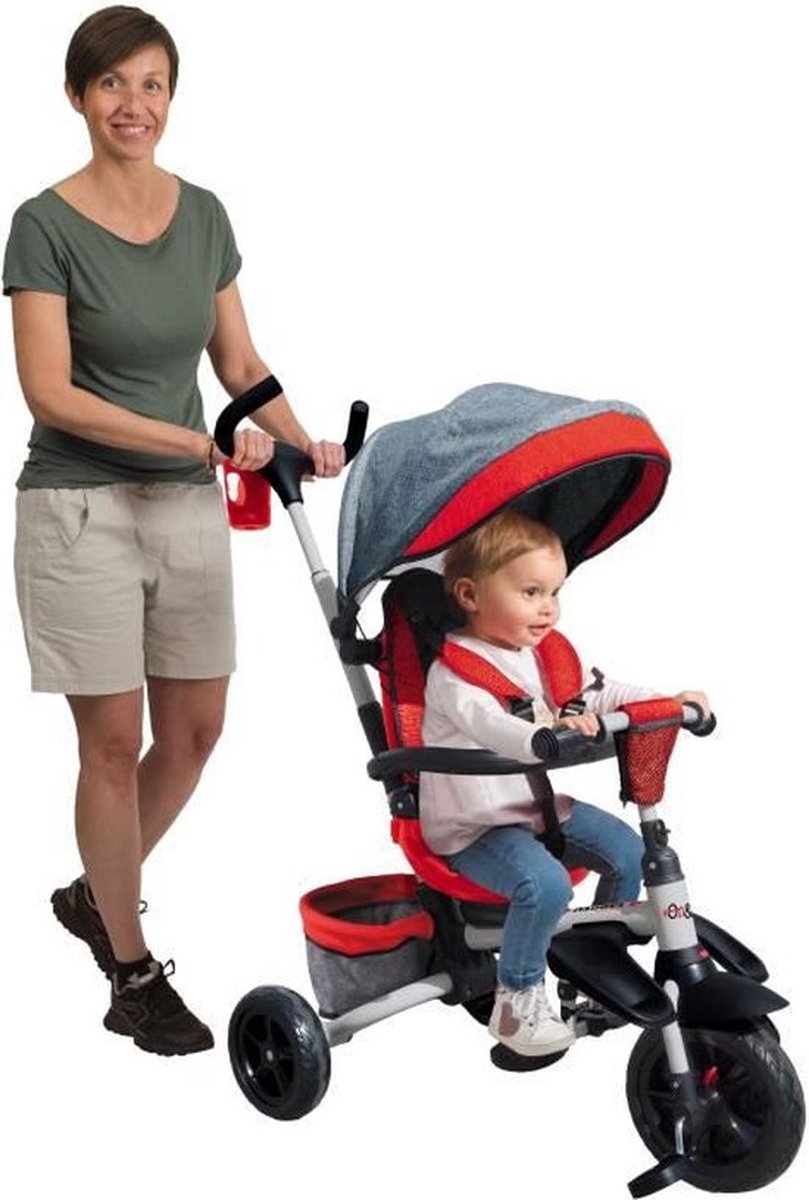 MONDO Converteerbare en opvouwbare evolutionaire driewieler met draaibare zitting - On & Go Moovi Explore - Rood - 12 maanden en meer Driewieler kopen online