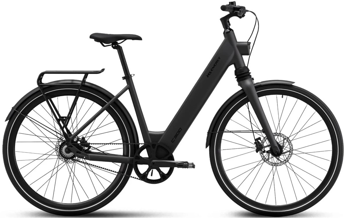 MS Energy - C300 - Elektrische fiets - Urban e-bike - Damesfiets - Riembelt - 28 inch - 48 cm - Mat Zwart Fiets (elektrisch) kopen online