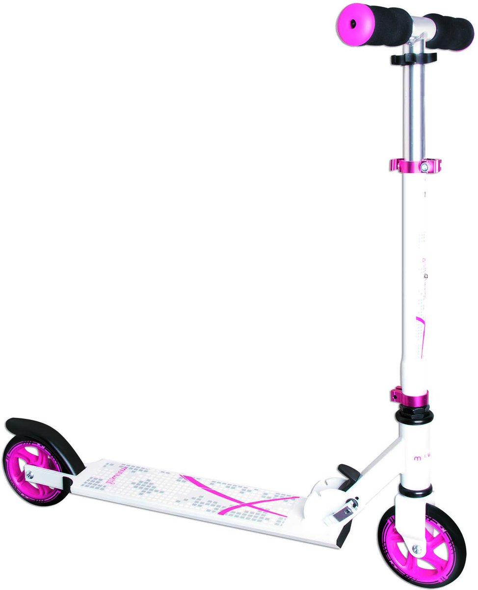 muuwmi aluminium scooter – tretroller, 125 mm, ABEC 5, GS-goedgekeurd, in hoogte verstelbaar, wit-roze Step kopen online