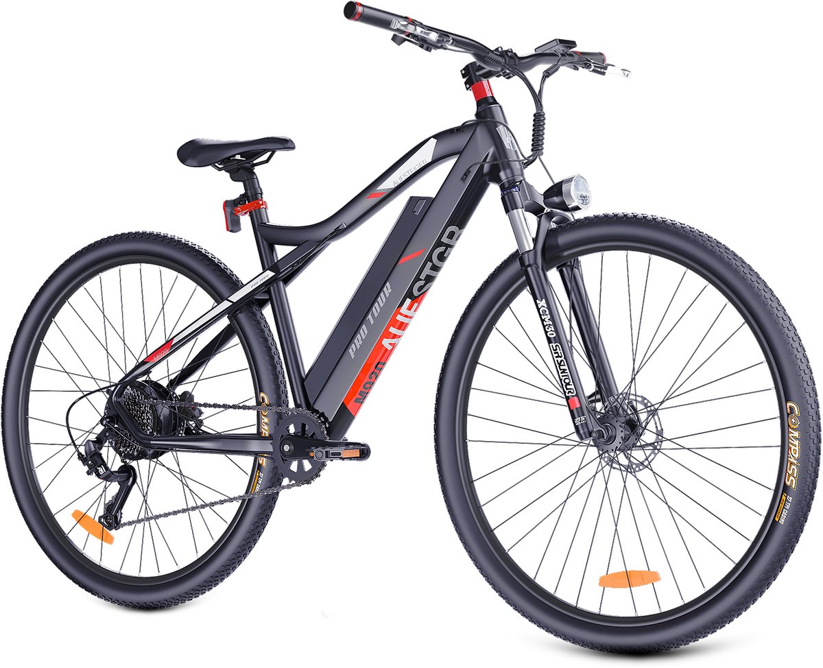 nettlife elektrische trekkingfiets 27 5 inch trekking bike shimano 9 versnellingen 36v 13ah batterij 30 60 km actieradius 250w motor max snelheid 25 km h multifunctioneel lcd display rood