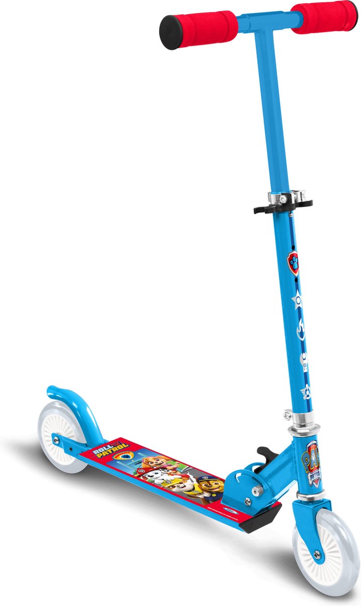 nickelodeon paw patrol 2 wiel kinderstep opvouwbaar voetrem blauw