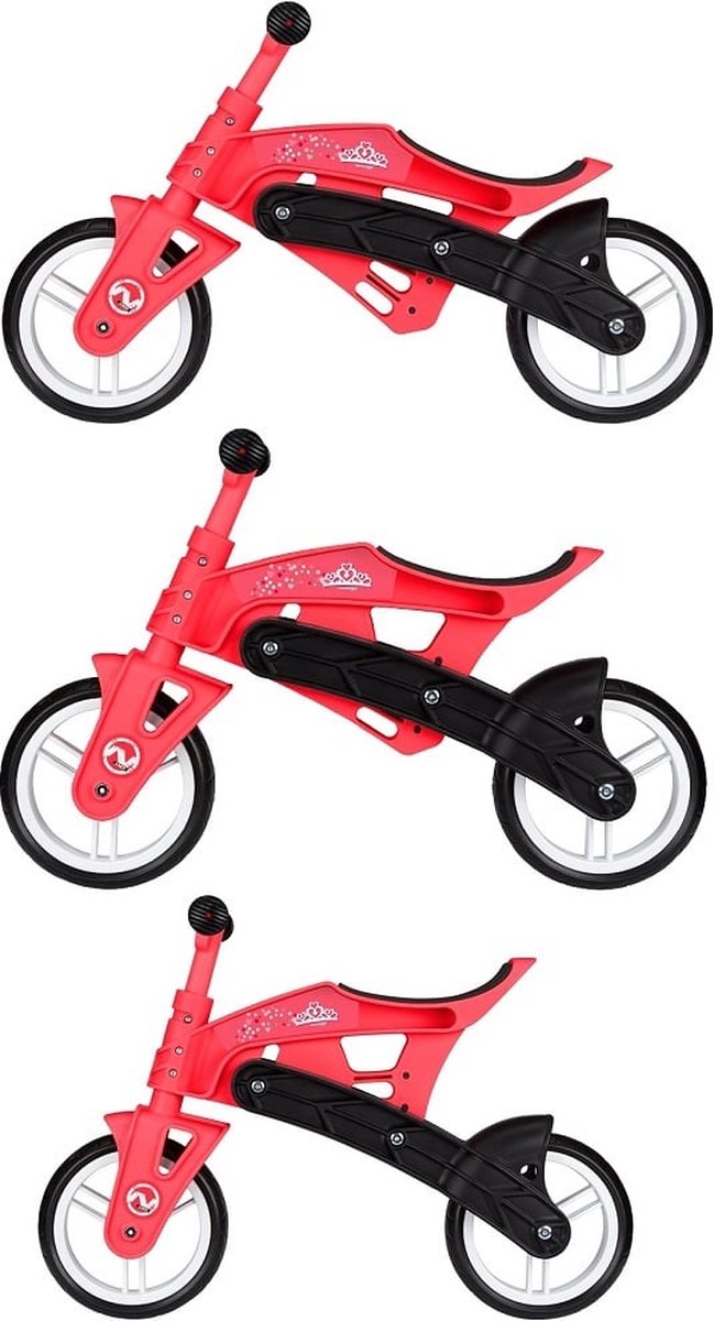 Nijdam Loopfiets - Verstelbaar - N Rider - Roze/Zwart Loopfiets kopen online