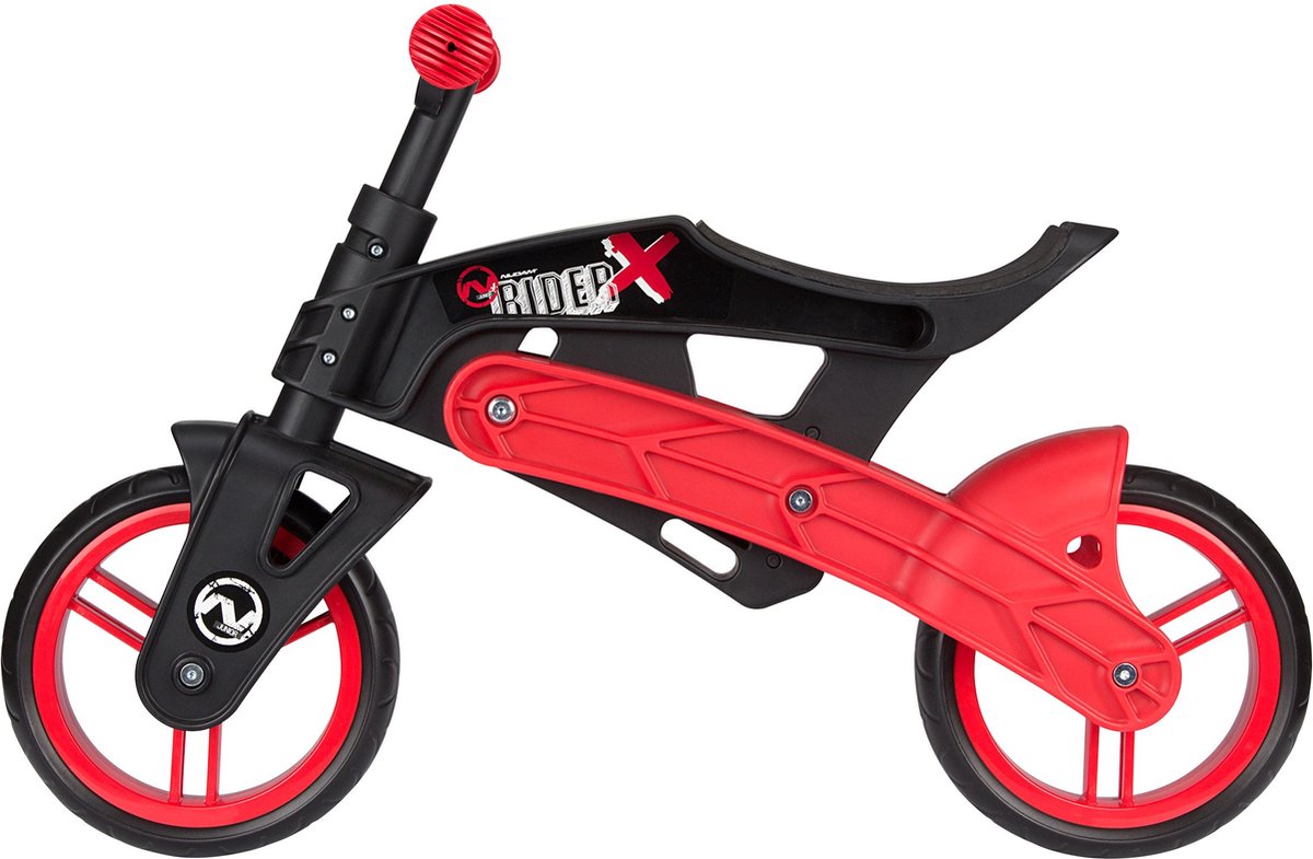 Nijdam Loopfiets Verstelbaar - N Rider - Zwart/Rood Loopfiets kopen online