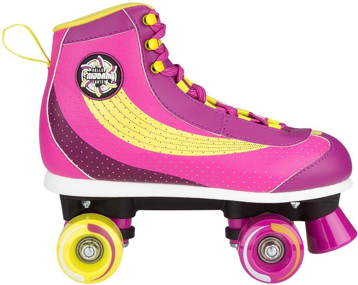 Nijdam Rolschaatsen - Sugar Babe- Roze/Paars/Geel/Wit - 35 Rolschaatsen kopen online
