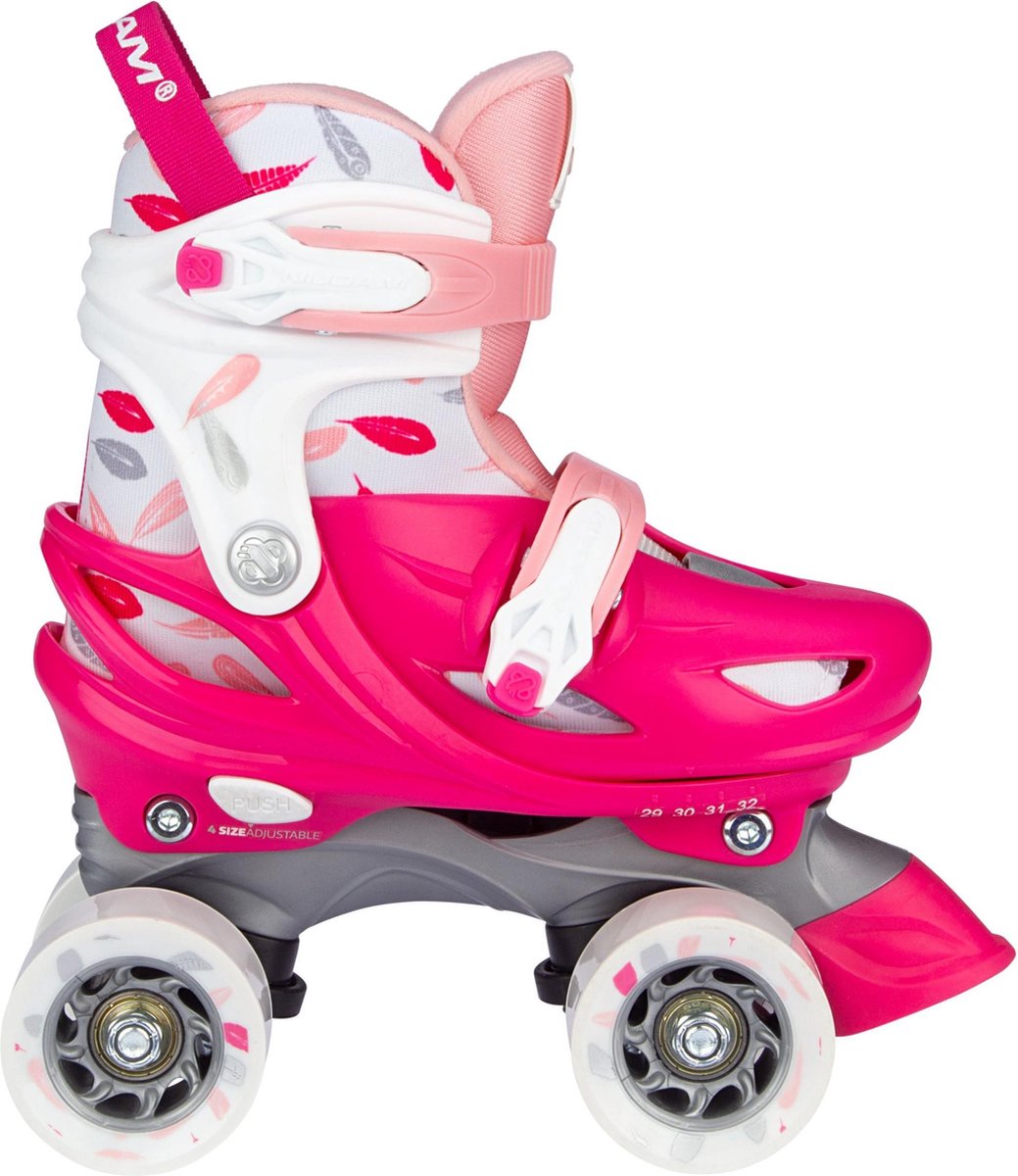 Nijdam Rolschaatsen Verstelbaar - Feather Drops - Roze - 33-36 Rolschaatsen kopen online