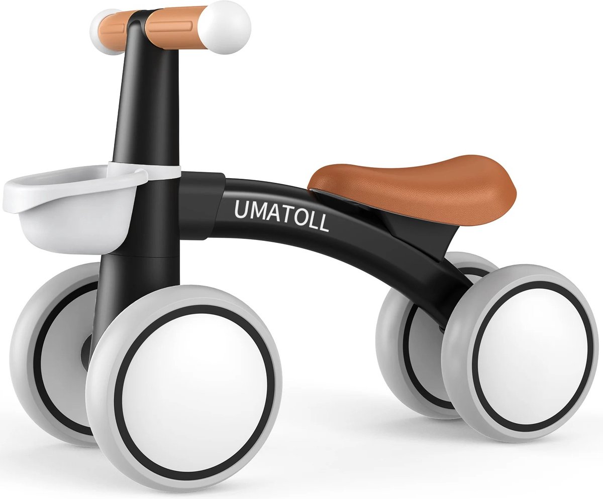 Nique Loopfiets - Voor kinderen 1 / 2 Jaar - Fietsmandje Kinderfiets - Balance Bike - Baby Fiets - Binnen en Buiten Speelgoed - Voor Jongens en Meisje - Zwart Loopfiets kopen online
