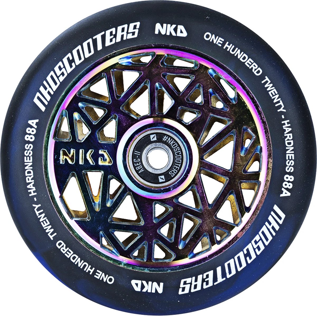 NKD 120mm Stuntstep Wiel Black Widow Marine Rainbow Step kopen online