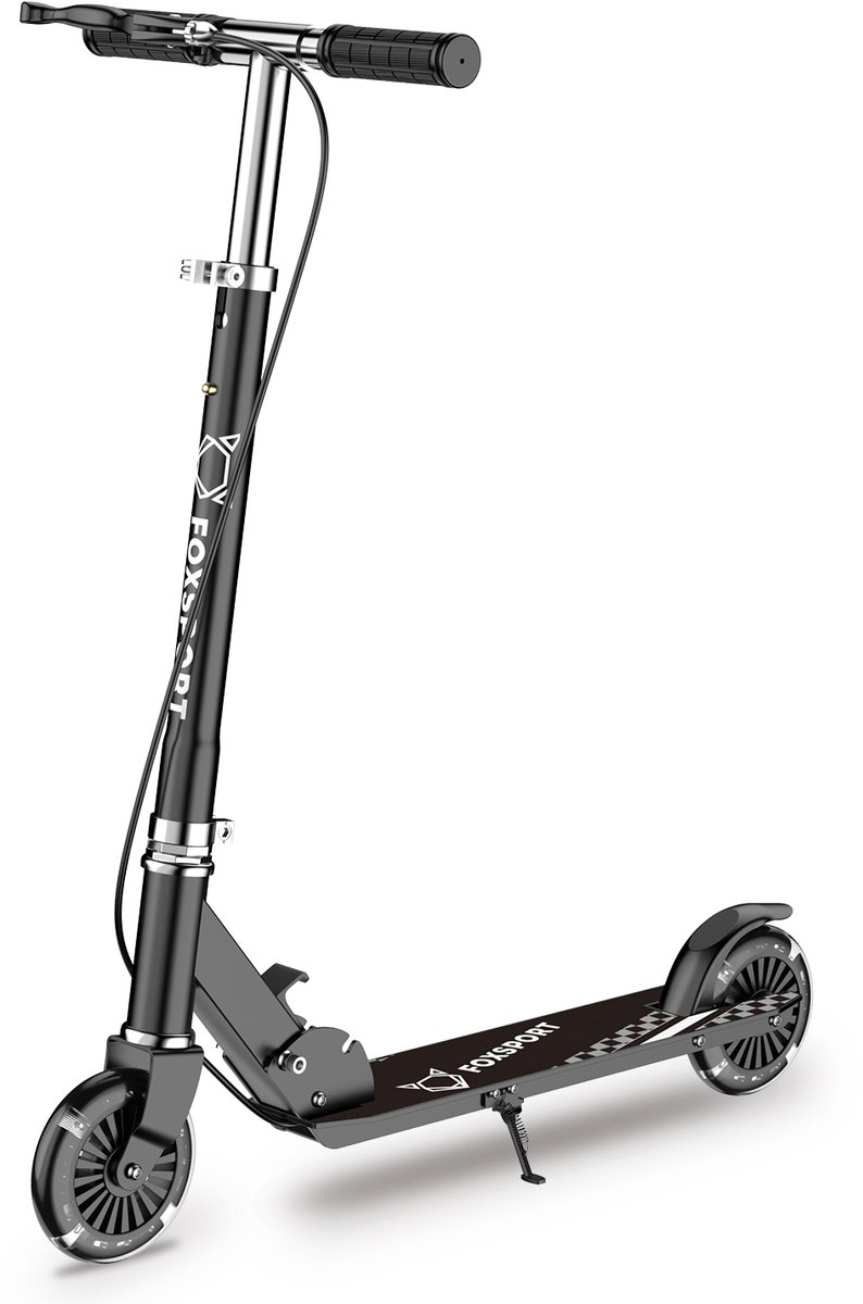 ofmotra kinderstep scooter met led wielen opvouwbaar drie instelbare hoogte met voetrem en handrem draagkracht tot 100 kg zwart
