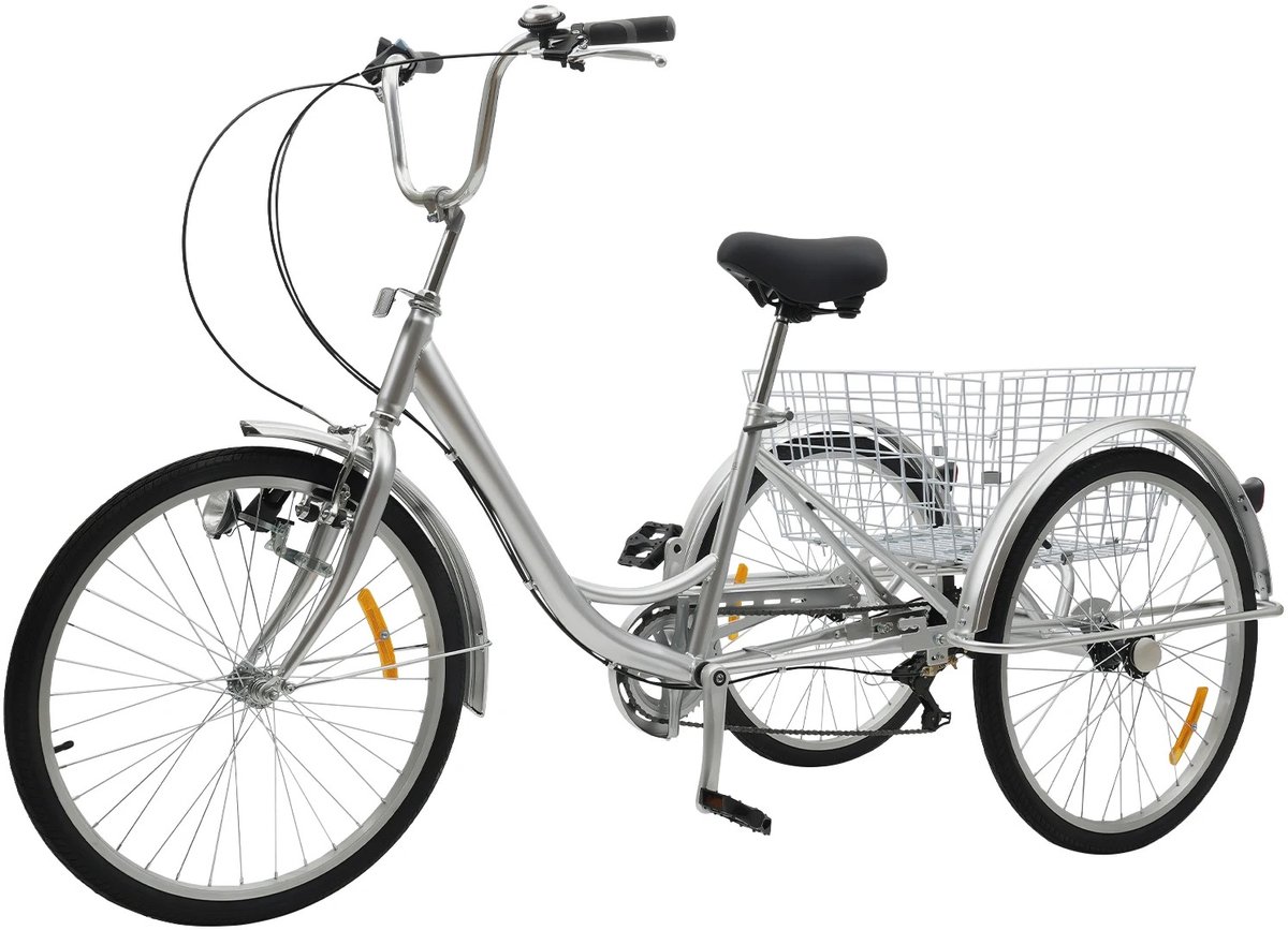 Ohana DT - Driewieler Voor Volwassenen – Driewielers – Driewieler Fiets Volwassenen – 6 Versnellingen – Vast Frame - Grijs Driewieler kopen online