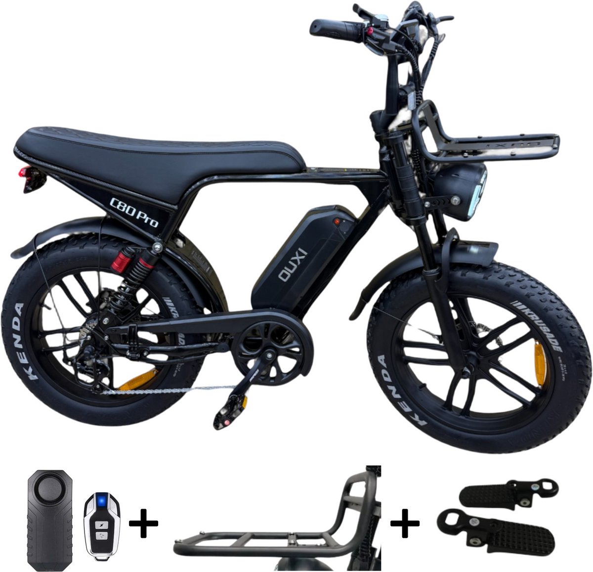 Ouxi C80 Pro Fatbike Zwart met Hydraulische Remmen Fiets (elektrisch) kopen online