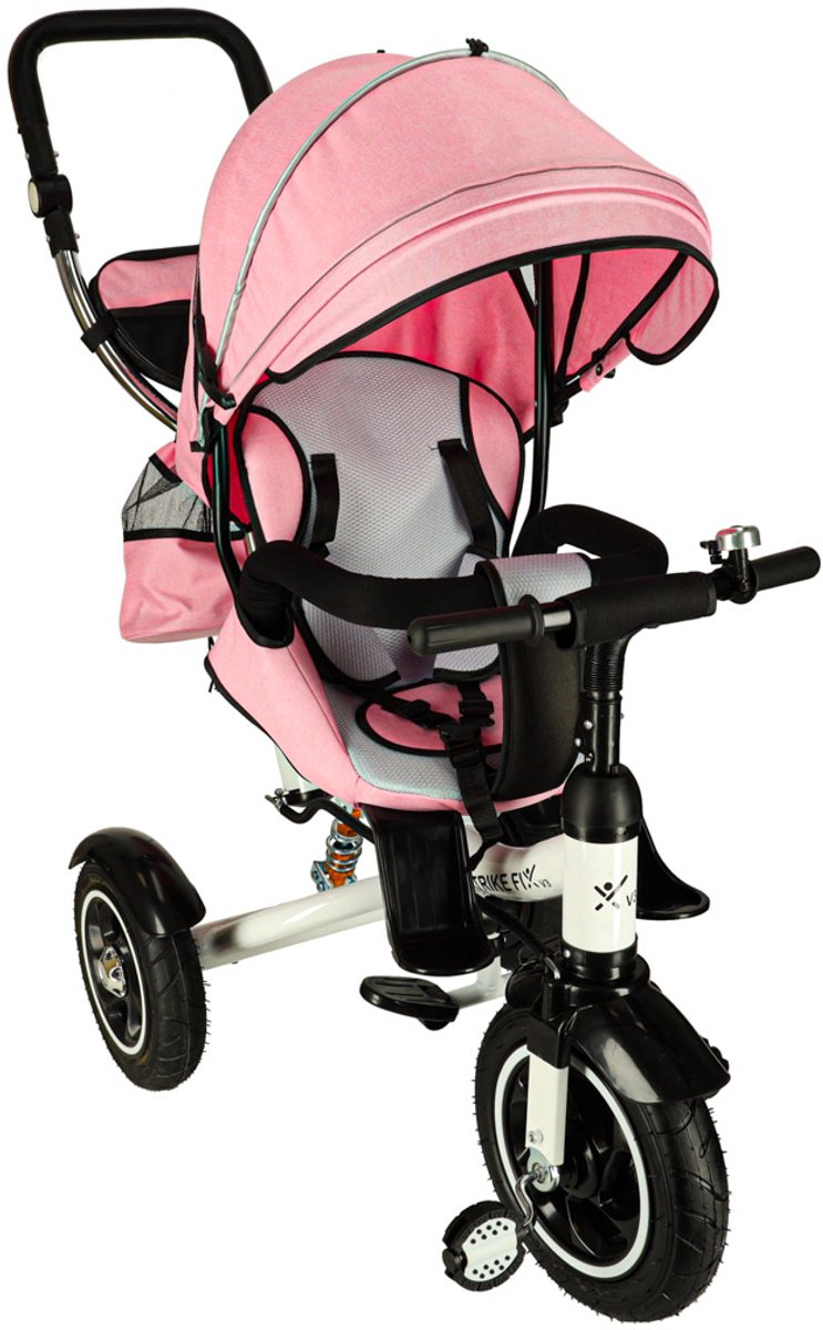 playos driewieler duwfiets roze tot 30 kg draaibare stoel met licht en geluid zonnescherm 1 tot 6 jaar multifunctioneel kinderwagen tricycle fiets met duwstang