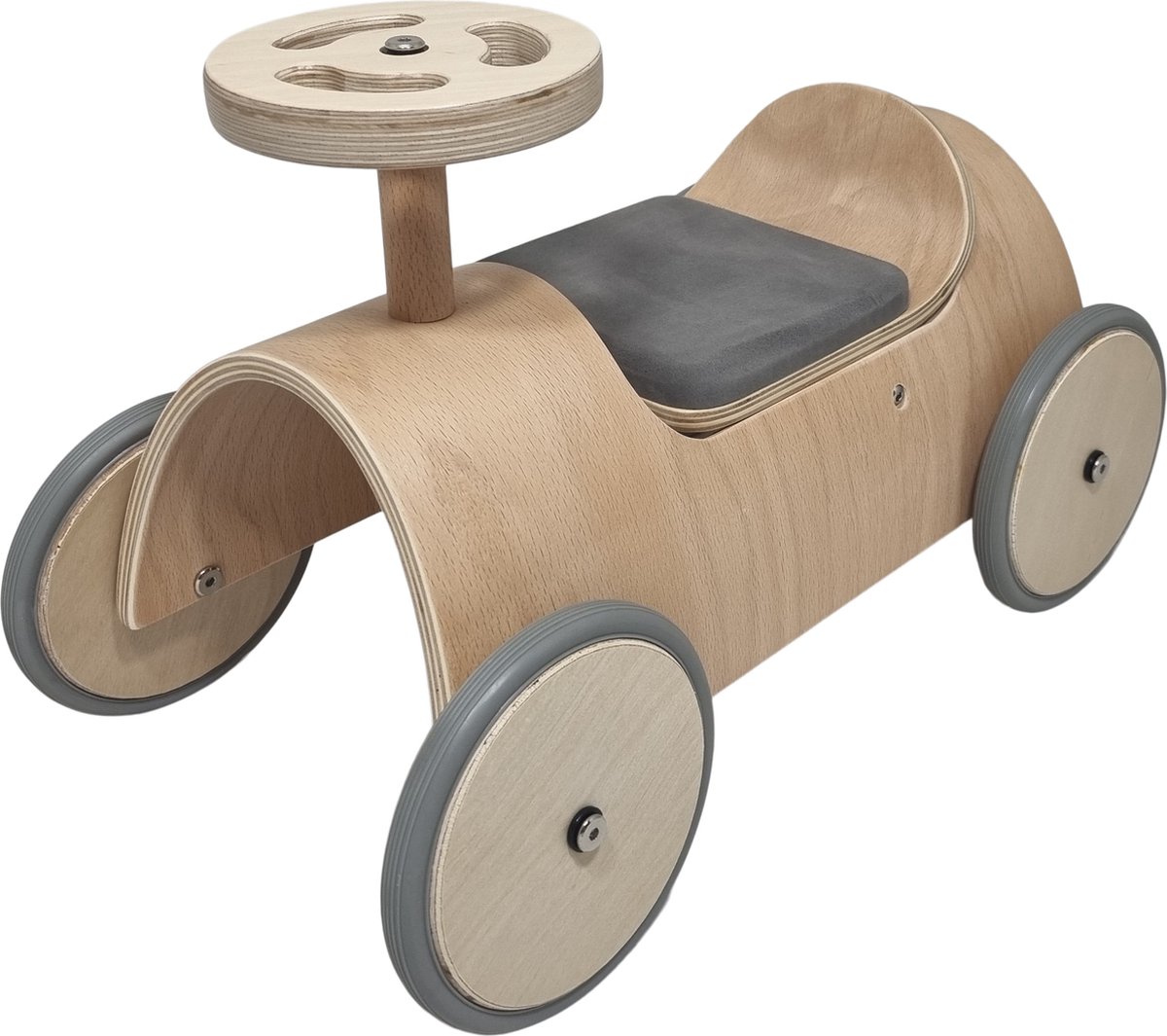 Playwood-Houten loopauto blank gelakt , naturel Loopauto kopen online