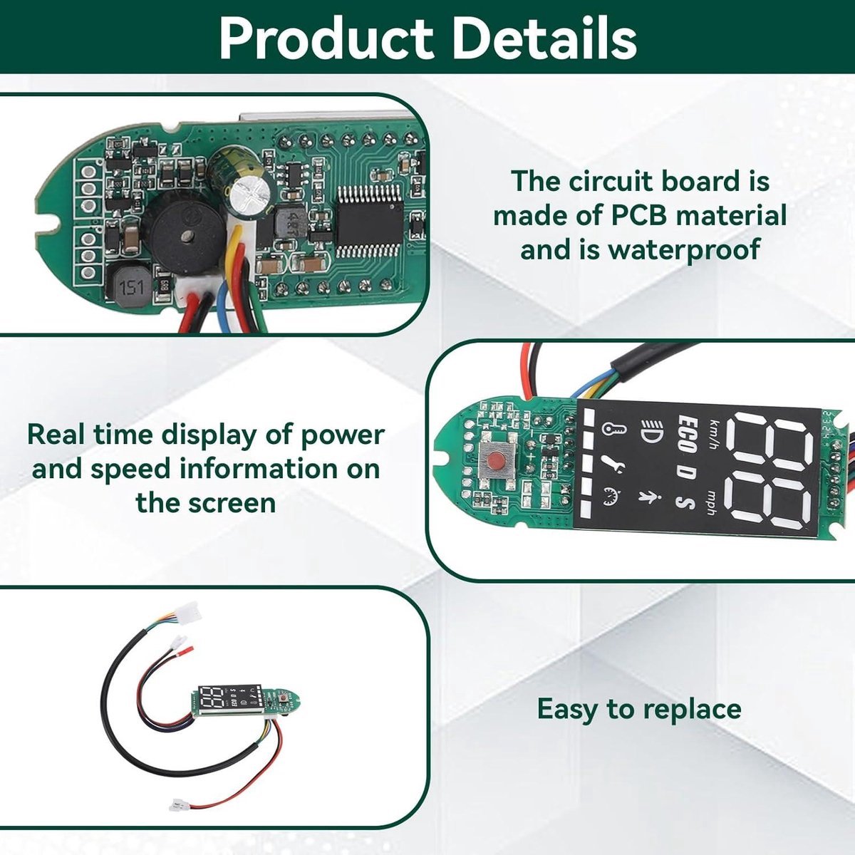 polkahome dashboard voor elektrische step 8 5 10 inch met bluetooth elektrische step onderdelen met data display pcb buitenspeelvoertuigaccessoire