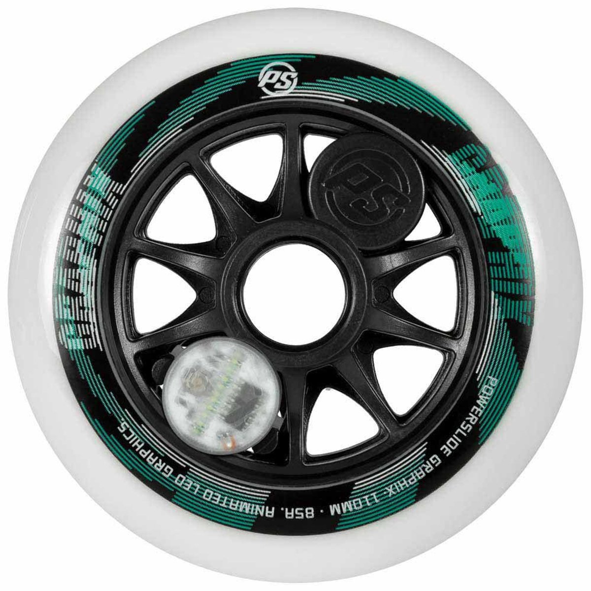 Powerslide Graphix Left Wiel Wit 110 mm Skateonderdeel kopen online