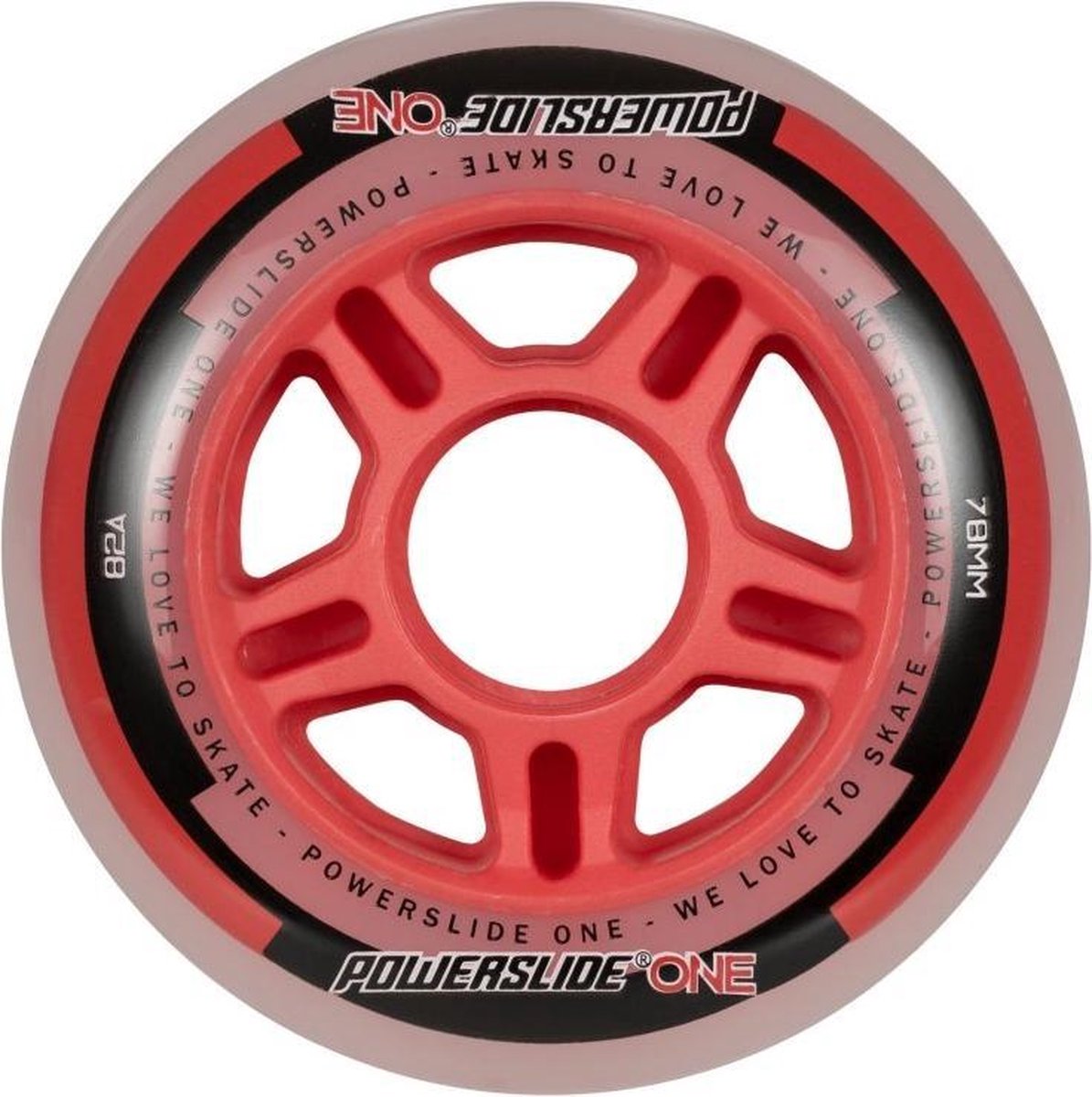 powerslide skatewielen one 76 mm 82a polyurethaan rood 4 stuks