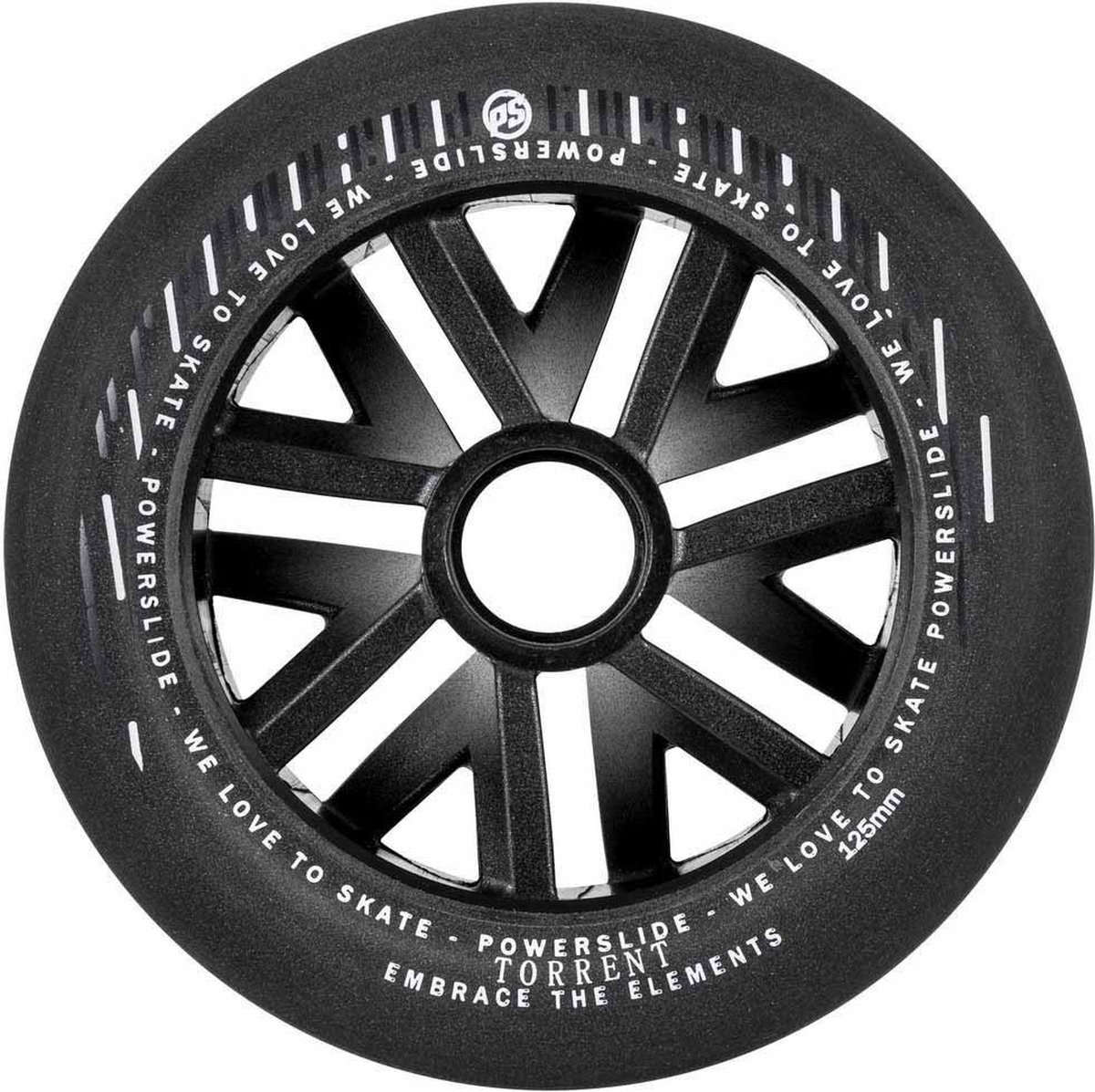 powerslide torrent rain 6 units wiel zwart 125 mm 84a