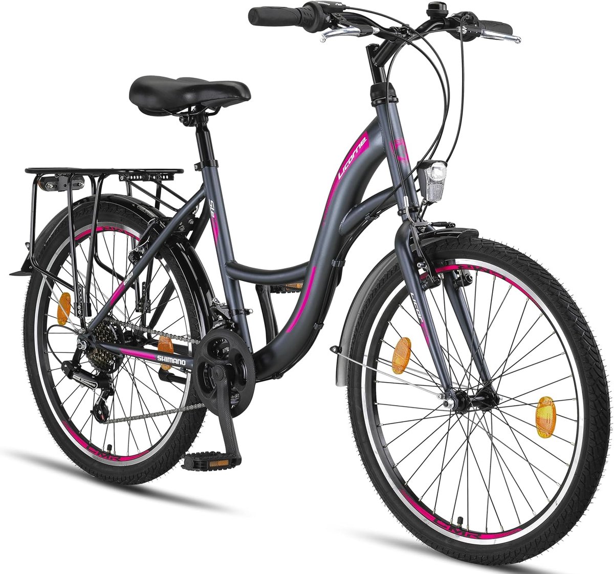 premium stadsfiets voor kinderen en volwassenen beschikbaar in 20 24 26 en 28 inch met 21 versnellingen