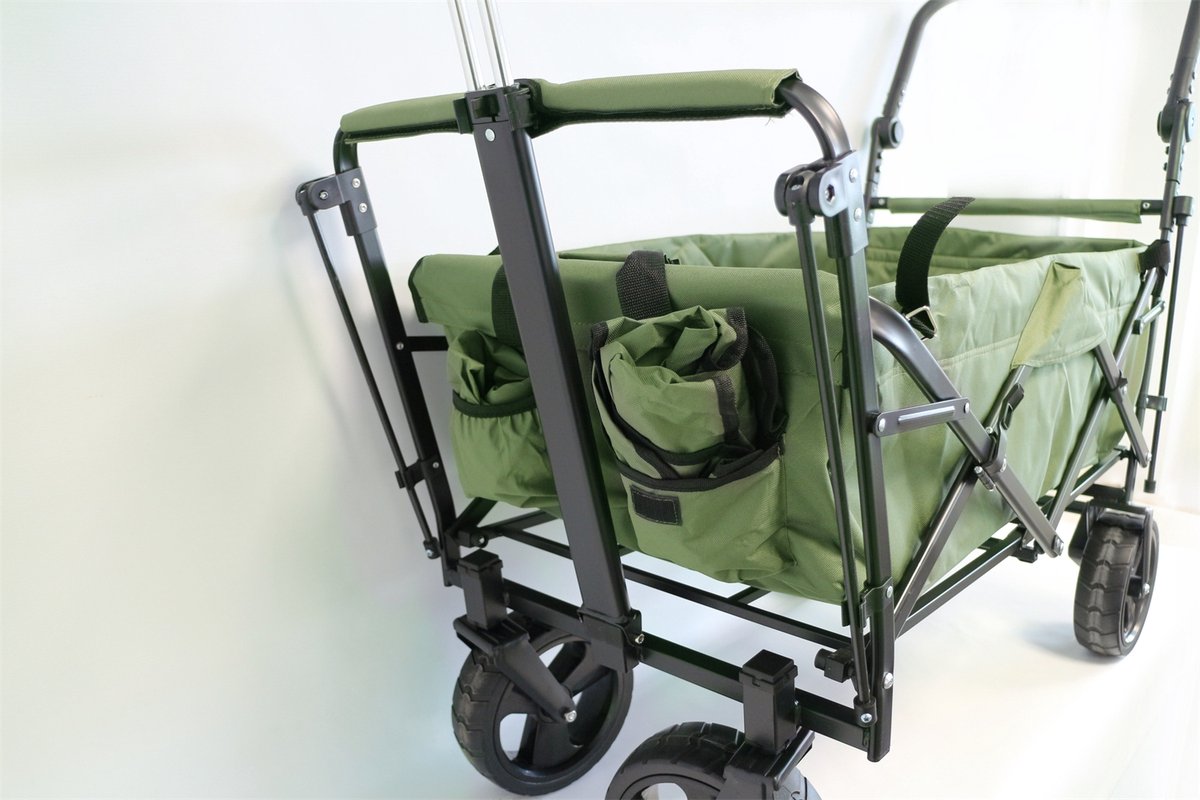 Premium XXL trolley olijfgroen met dak Buitenspeelvoertuigaccessoire kopen online