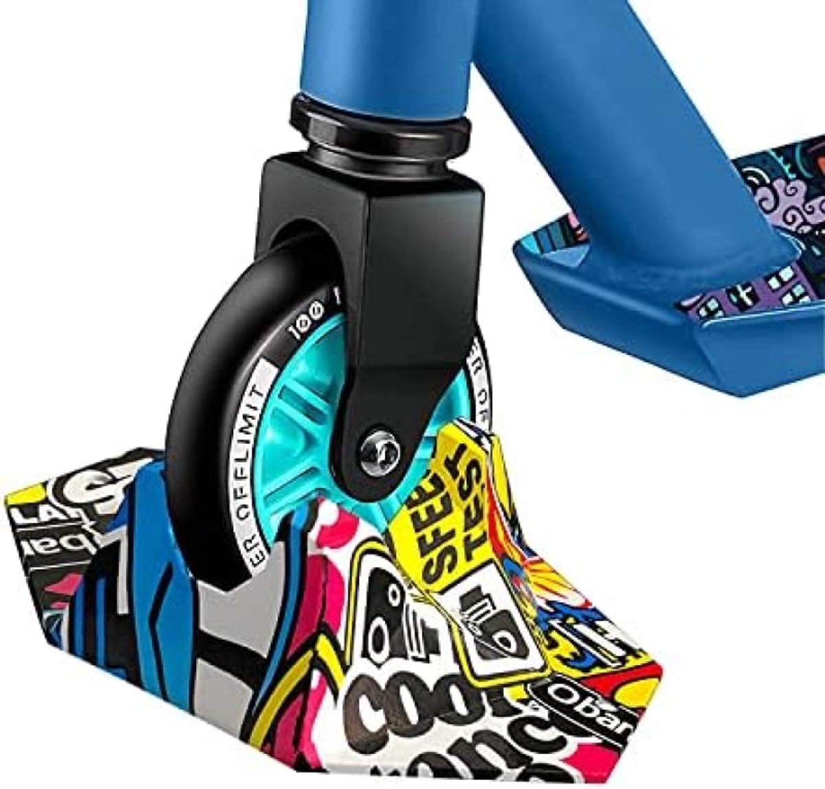 PromoHome Universele Scooter Standaard voor Freestyle Stuntscooters en Steps - Geschikt voor Wielen 95-125 mm - Graffiti Design - Stevige Ondersteuning voor Kinderen en Volwassenen Skateonderdeel kopen online