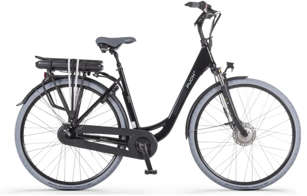 puch e soul n7 elektrische fiets damesfiets 55 cm glans zwart e bike