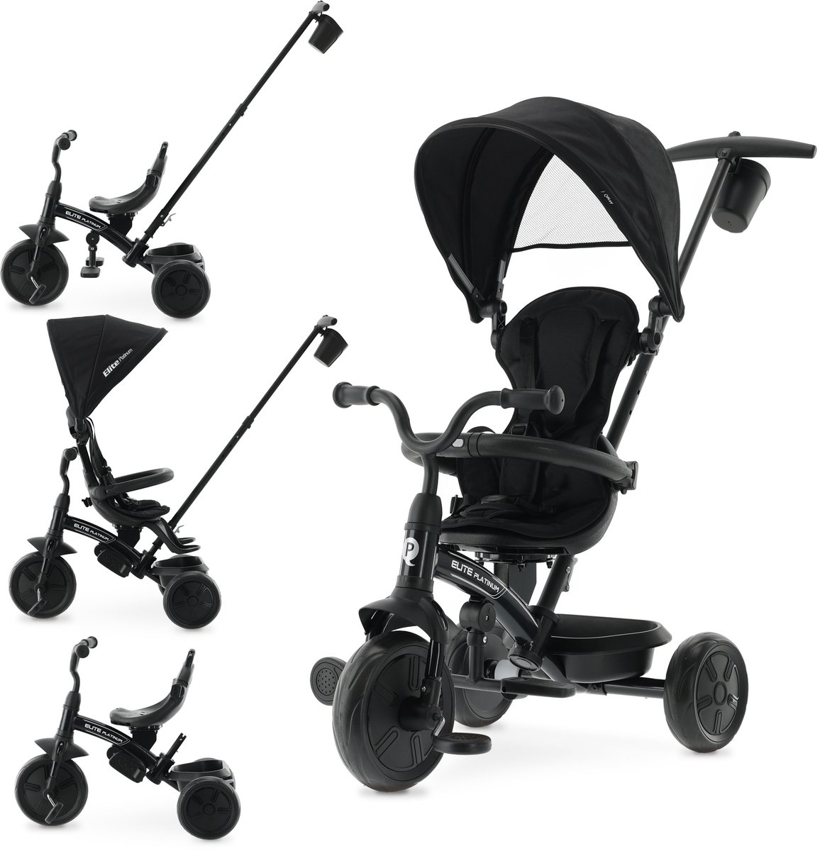 Qplay Elite Platinum Driewieler - Loopfiets - Zwart Driewieler kopen online