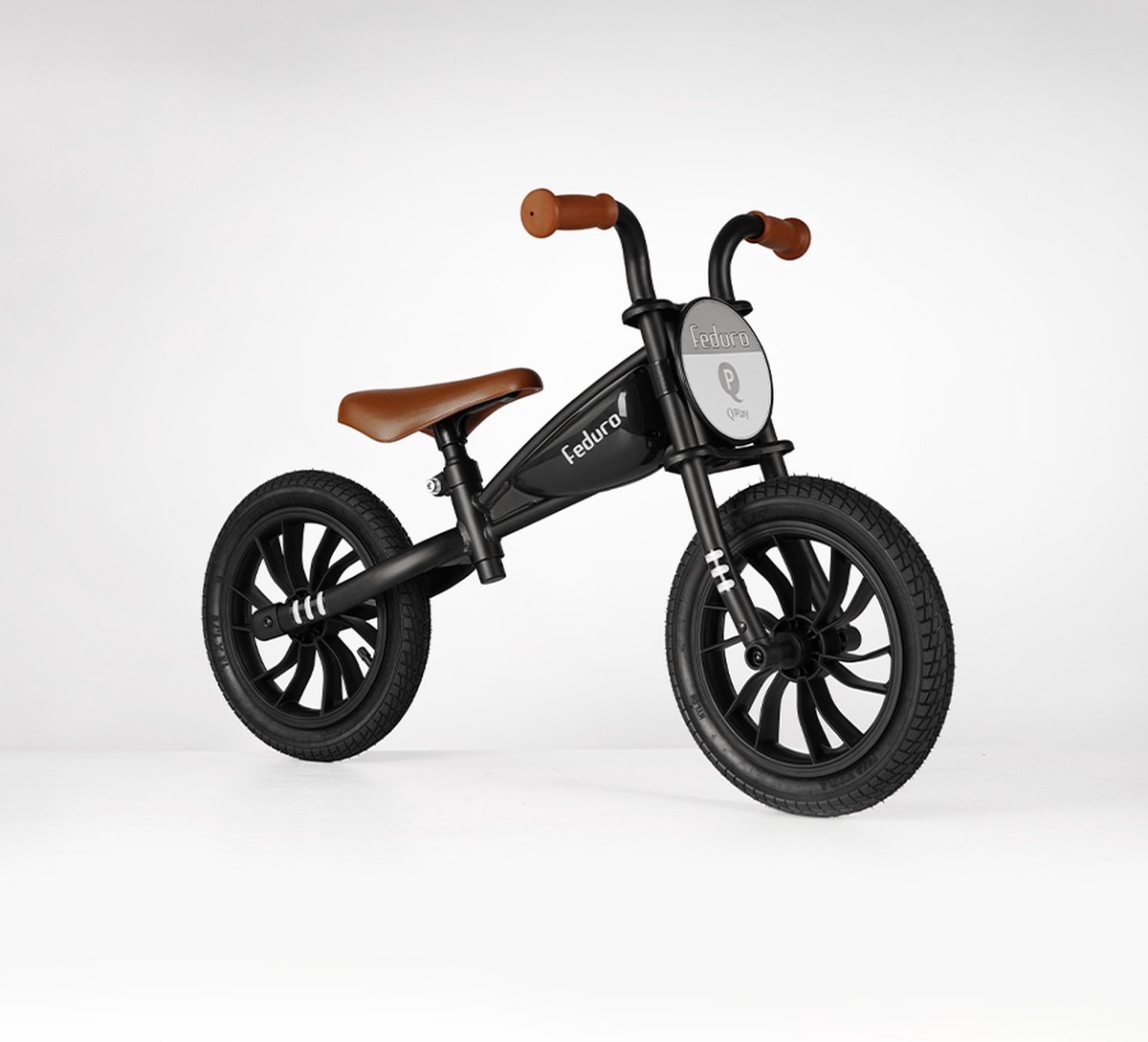 Qplay Feduro Loopfiets 12 inch - Kinderfiets - Zwart Loopfiets kopen online