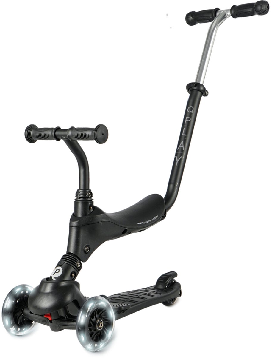 Qplay Sema Pro Black Step Scoot and Ride - 5-in-1 balansscooter - verlichting in de wielen - Zwart Step kopen online