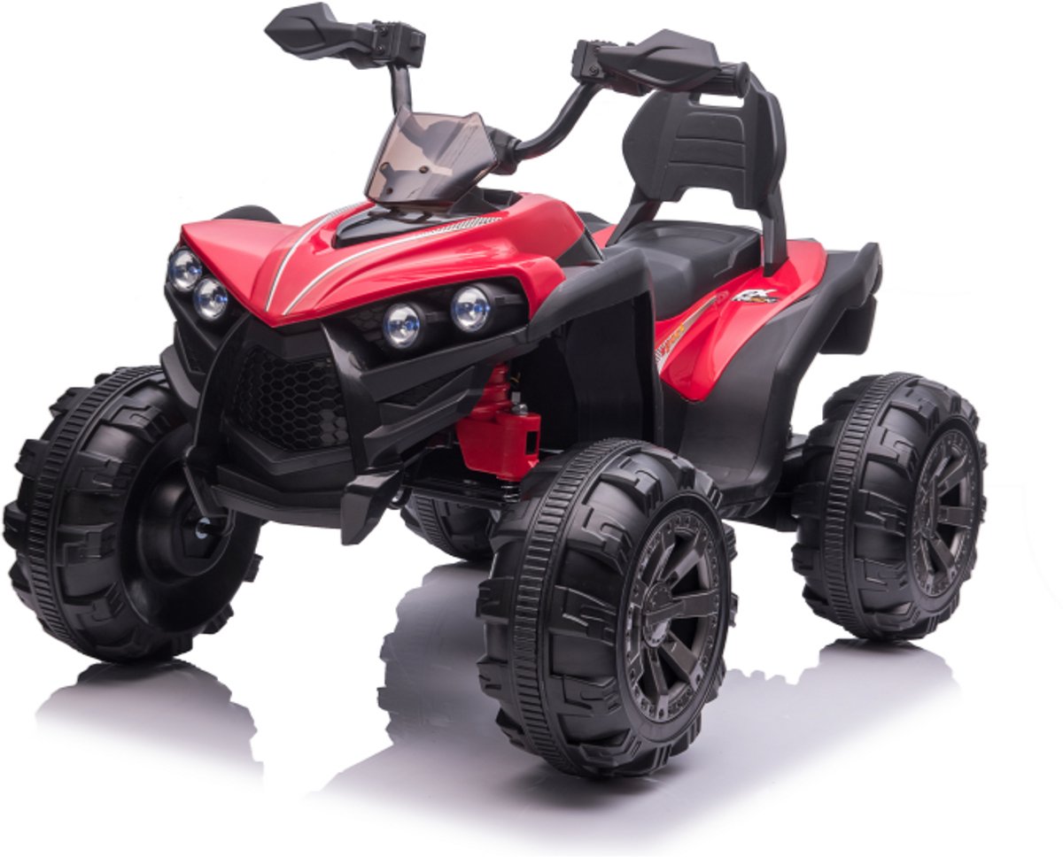 Quad E-Monster Elektrische Kinderquad – 24V Accu – Rood – Met EVA Rubberen Banden, Kunstleren Zitting, LED Verlichting & Muziekfunctie Accuvoertuig kopen online