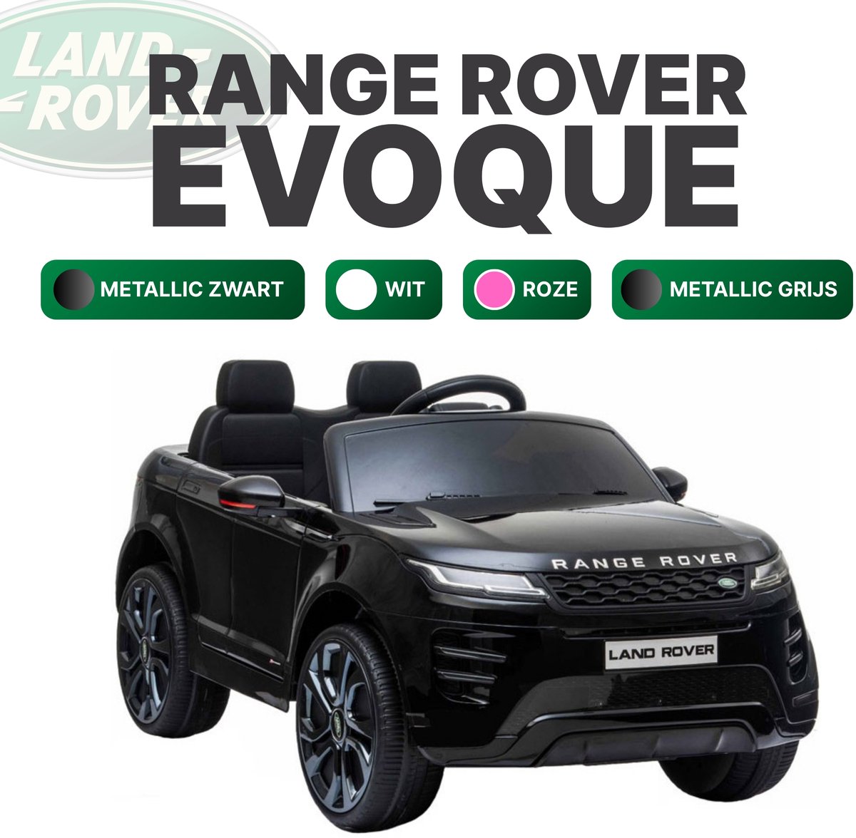 Range Rover Evoque - 2-zitter - Zwart - Met openende deuren - Elektrische kinderauto Range Rover Accuvoertuig kopen online