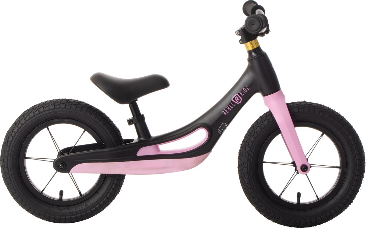Rebel Kidz Loopfiets - Loopfiets - 12 Inch - Zwart/Roze Loopfiets kopen online