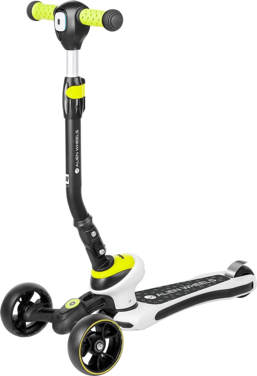 rebel zab0122g driewielige kids step alien wheels vanaf 3 jaar geel