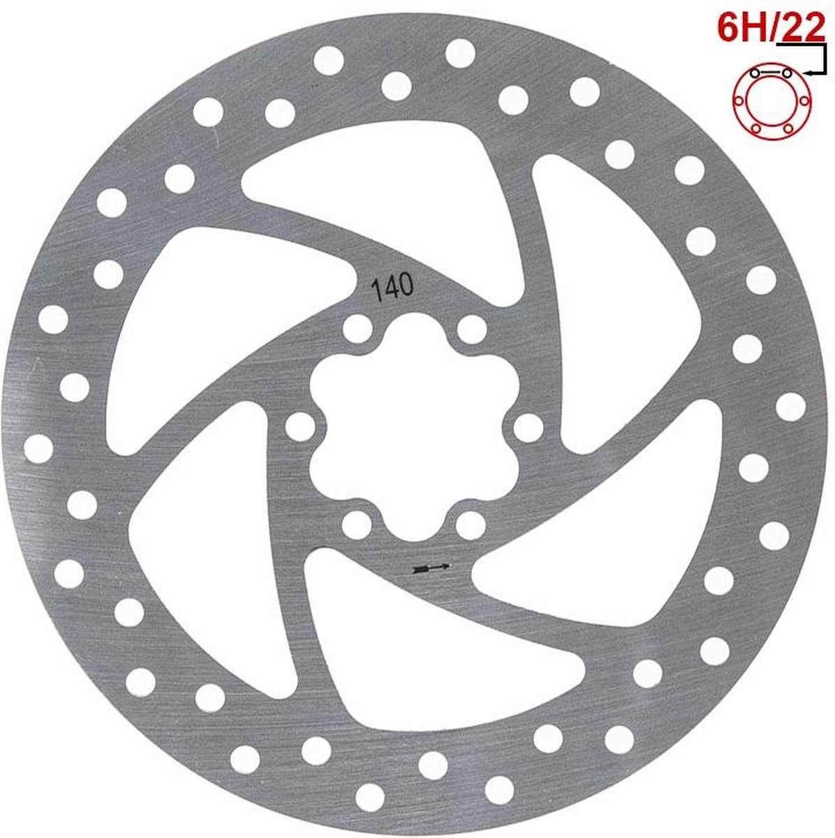 Remschijf voor Ninebot, Techlife , Smartgyro elektrische steps - 140mm 6 gaten Buitenspeelvoertuigaccessoire kopen online