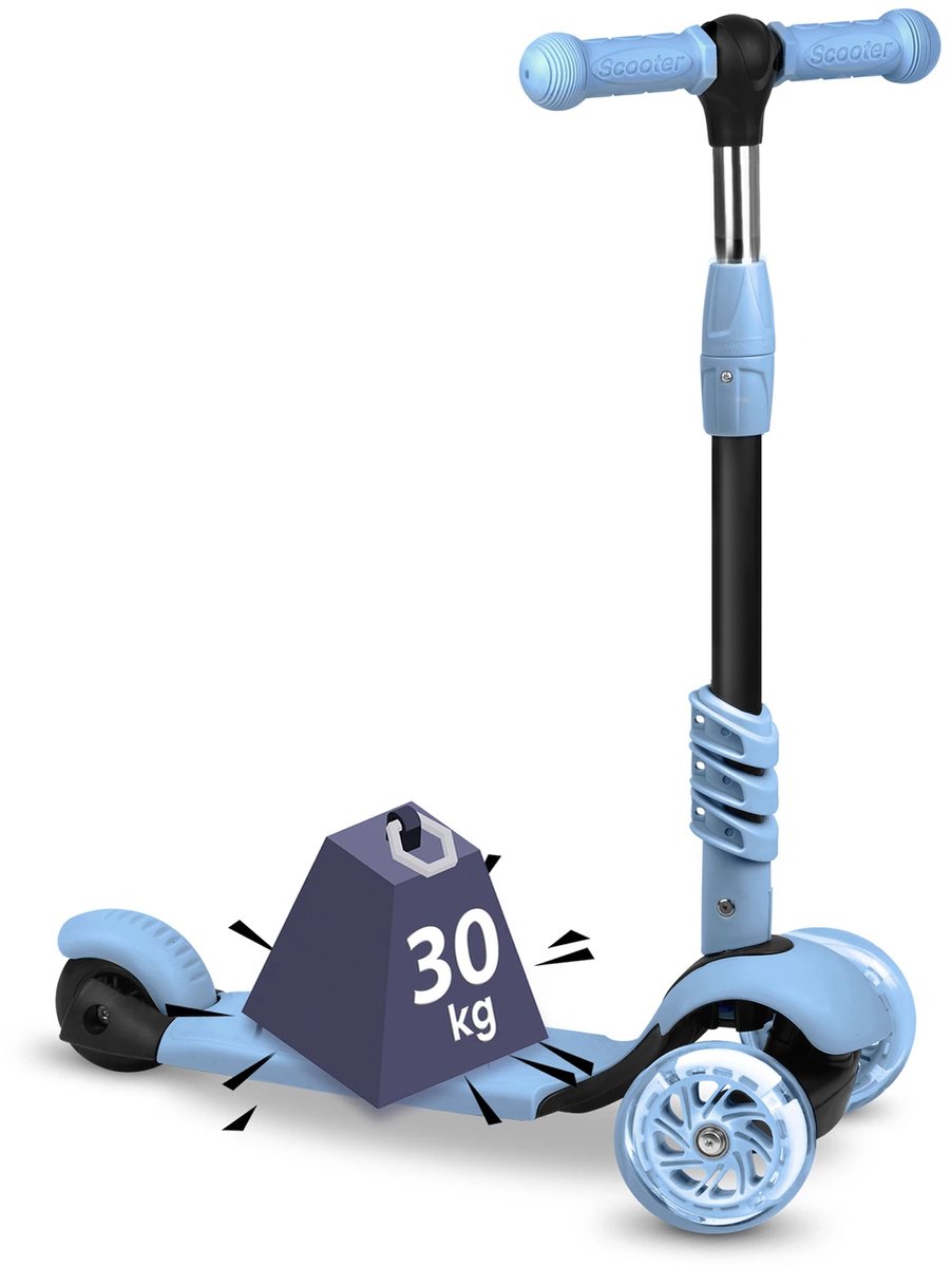 Ricokids Todi Driewieler Step in Blauw en Grijs - Stabiele en Veilige Step kopen online