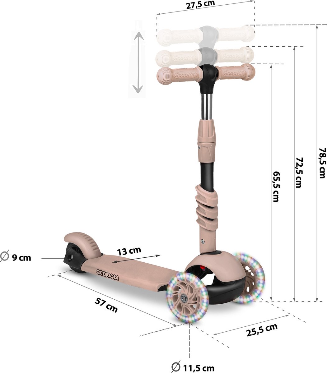Ricokids Todi driewielige scooter - beige Step kopen online