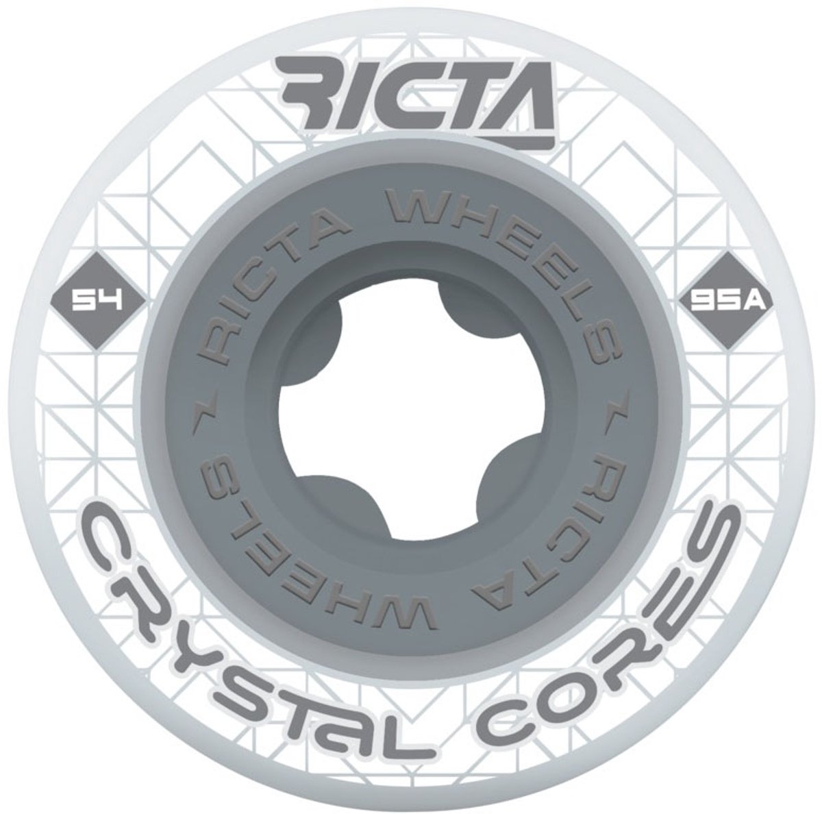 Ricta Crystal Cores Skateboardwielen Zilver 54 mm/95A Skateonderdeel kopen online