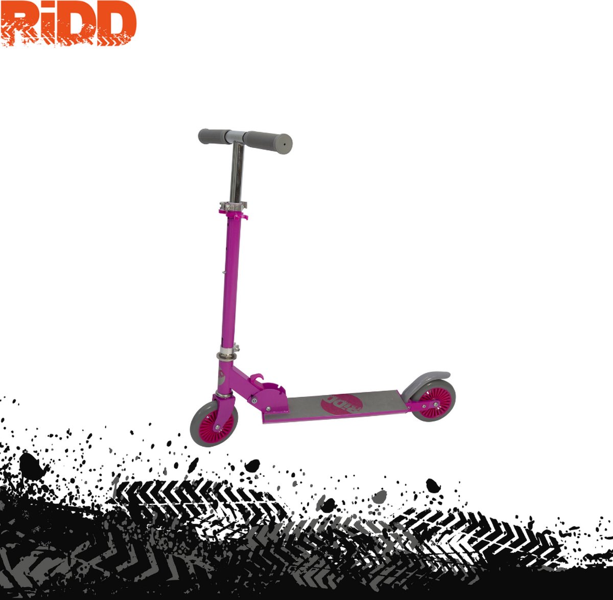 RiDD Foldable Kids Scooter - Foldable Scooter - Opvouwbare Step - ABEC-7 - Vanaf 5 jaar - 125 mm PU Wheels - Voetrem - Pink - Roze Step kopen online