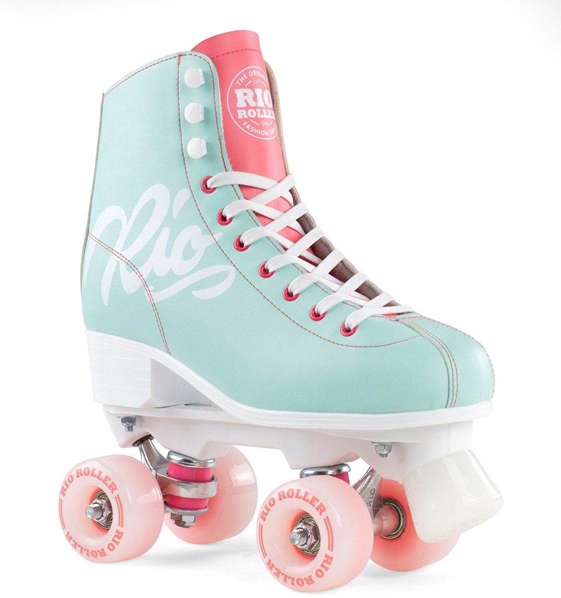 Rio Roller Script rolschaatsen - teal / coral - maat 43 Rolschaatsen kopen online