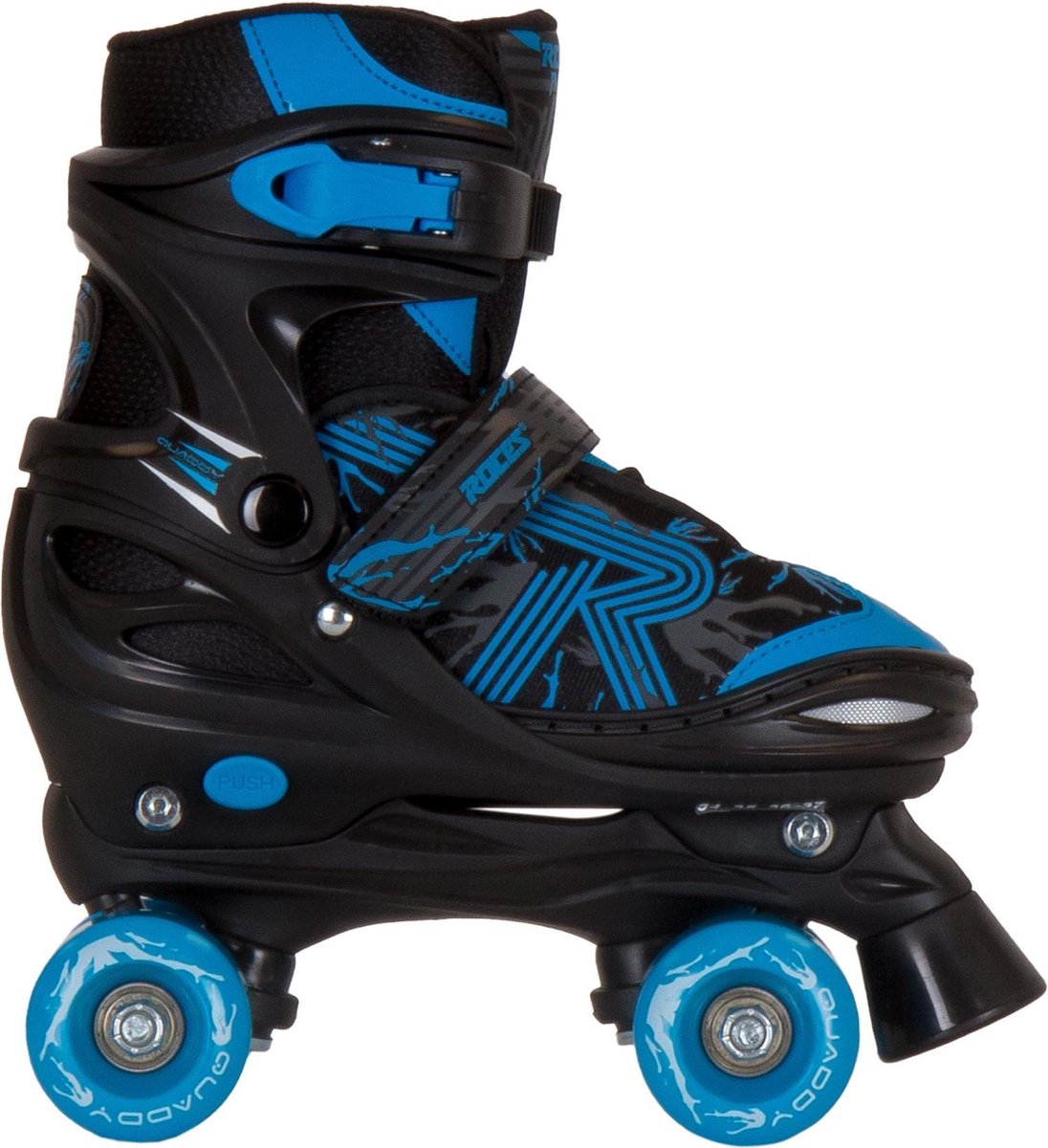 Roces - Quaddy 3.0 - Rolschaatsen - Kinderen - Zwart - Blauw - 34-37 Rolschaatsen kopen online