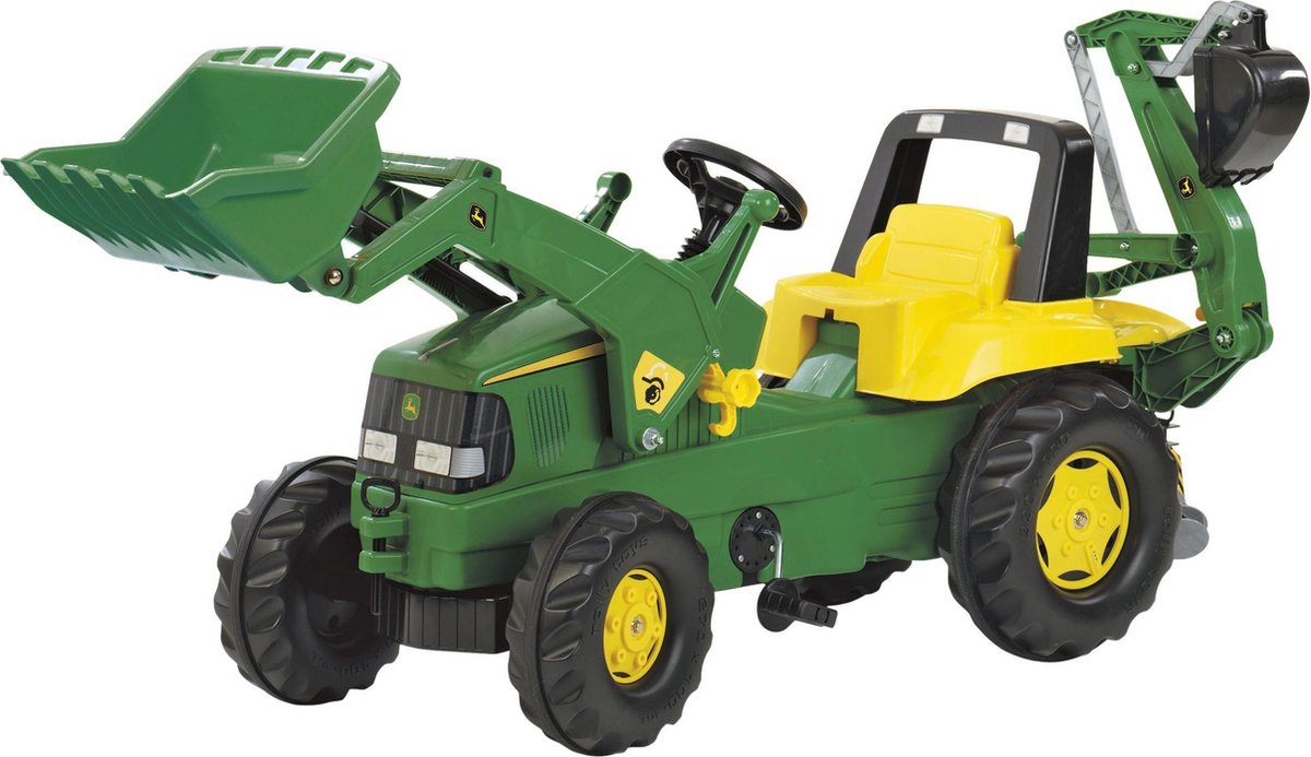 Rolly Toys Rolly Junior John Deere - Traptractor met Frontlader en Graafmachine Traptractor kopen online